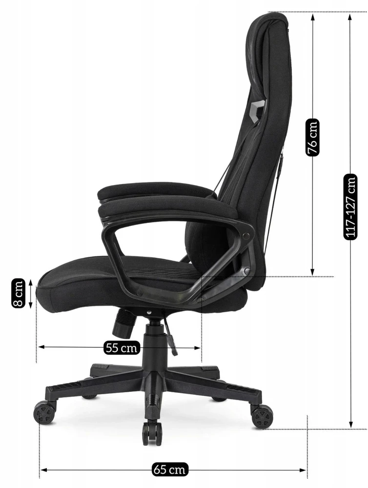 Mebel Elite Žaidimų kėdė VIDAL, pasukama, juoda