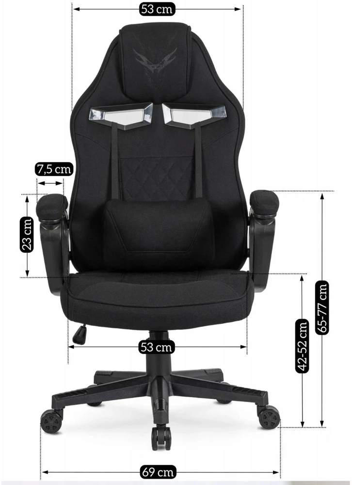 Mebel Elite Žaidimų kėdė VIDAL, pasukama, juoda