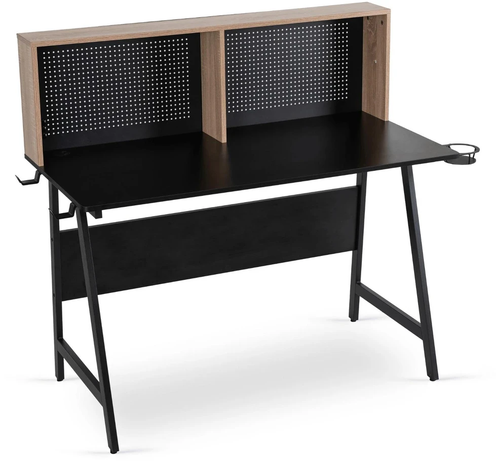 TV staliukas Mebel Elite Žaidimų stalas ICE, 120 cm, juodos ir sonomos ąžuolo spalvos