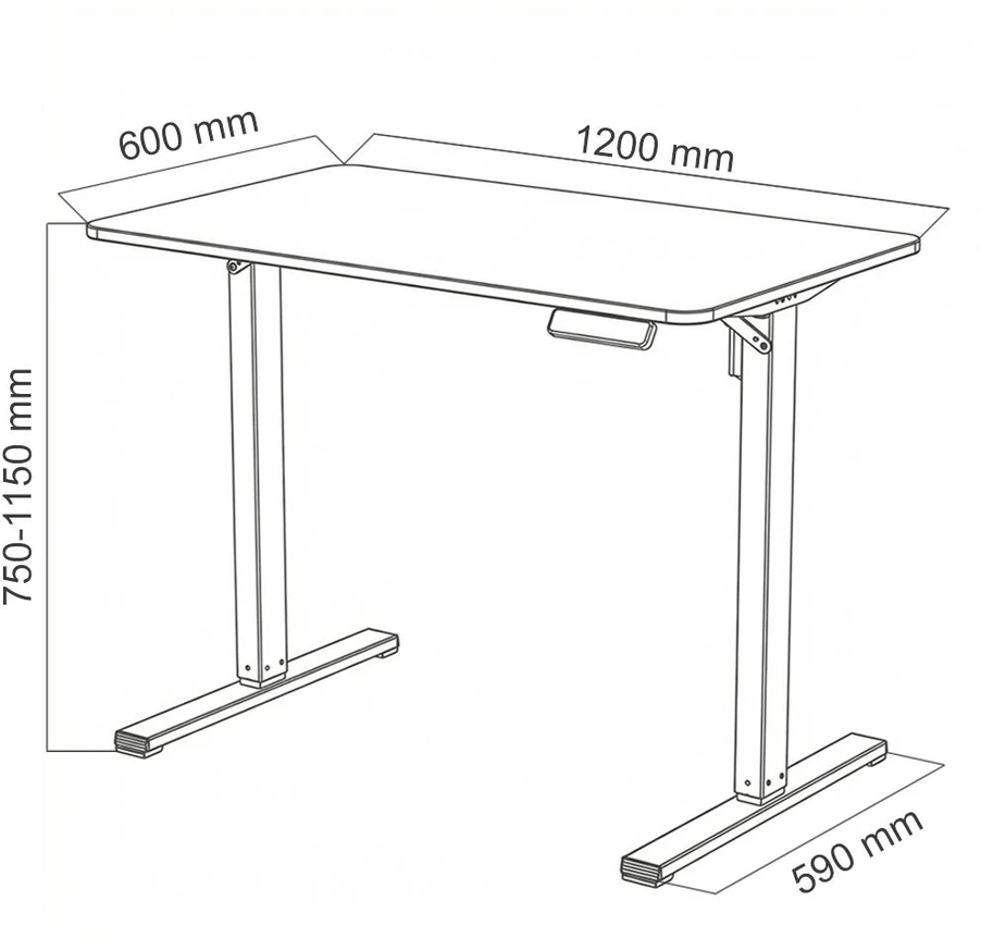 Spacetronik Elektrinis rašomasis stalas su aukščio reguliavimu, 120 × 60 cm, mėtų spalvos