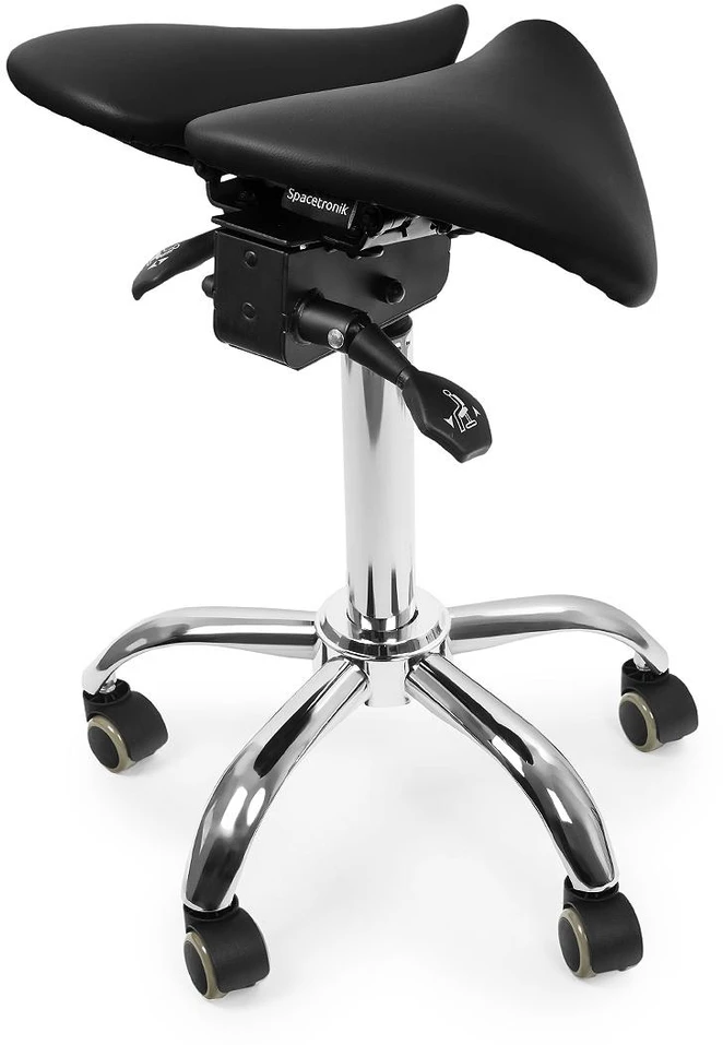Spacetronik Ergonominė reguliuojama balno taburetė SELLA, juoda
