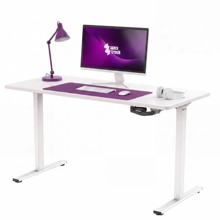 Spacetronik Rankiniu būdu reguliuojamo aukščio rašomasis stalas, 140 × 60 cm, baltas