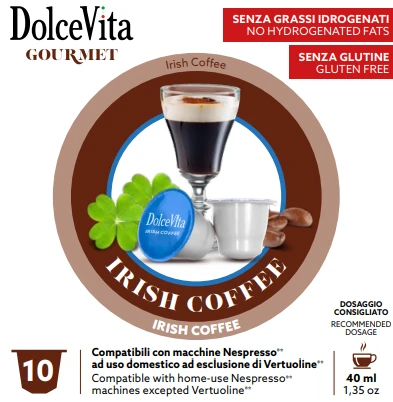 Airiškos kavos kapsulės IRISH COFFEE, 10 kaps., Dolce Vita, Nespresso® aparatams