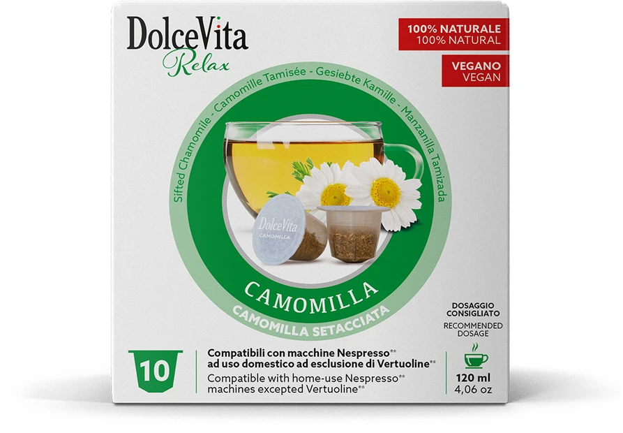Arbatos kapsulės CHAMOMILE ramunėlių, 10 kaps., Dolce Vita, Nespresso® aparatams