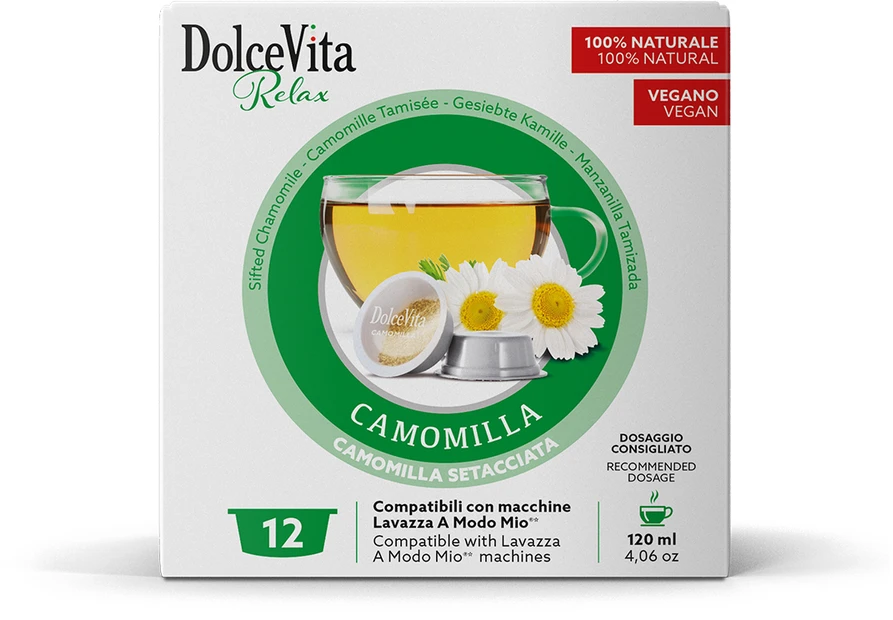 Arbatos kapsulės CHAMOMILE ramunėlių, 16 kaps., Dolce Vita, A Modo Mio® aparatams