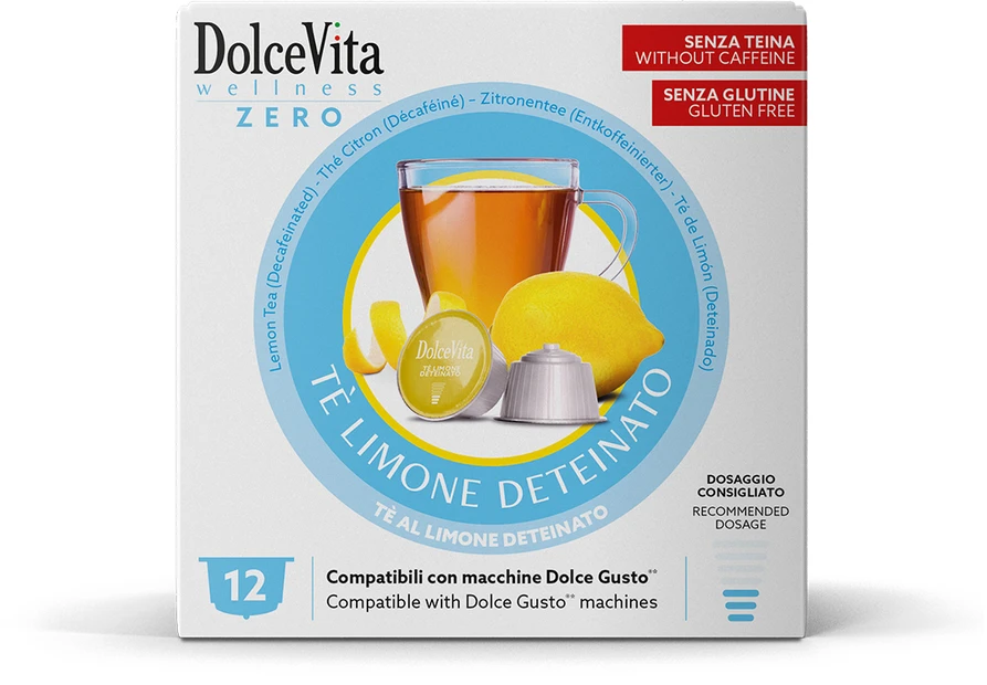 Citrinų arbatos be kofeino kapsulės TE LIMONE DETEINATO, 12 kaps., Dolce Vita, Dolce Gusto® aparatams