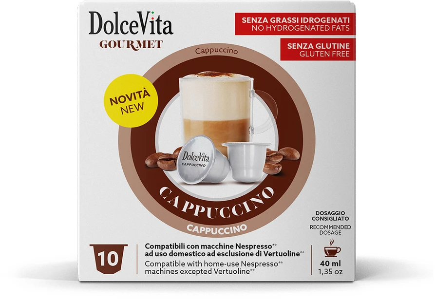Kapučino kavos kapsulės CAPPUCCINO, 10 kaps., Dolce Vita, Nespresso® aparatams