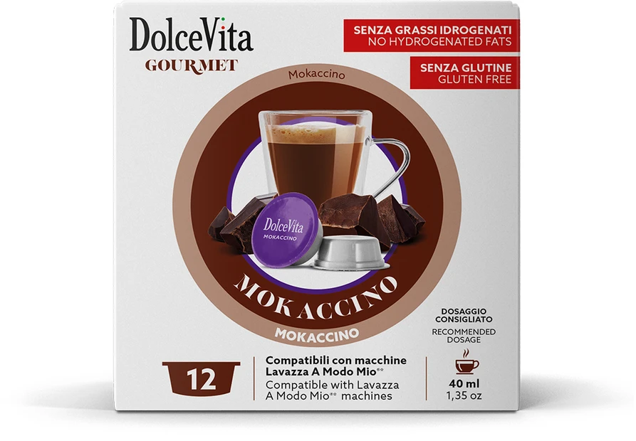 Mokačino kavos kapsulės MOKACCINO, 12 kaps., Dolce Vita, Lavazza A Modo Mio® aparatams