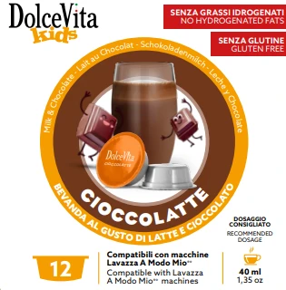 Pieninio šokolado kapsulės CIOCCOLATTE, 16 kaps., Dolce Vita, A Modo Mio® aparatams