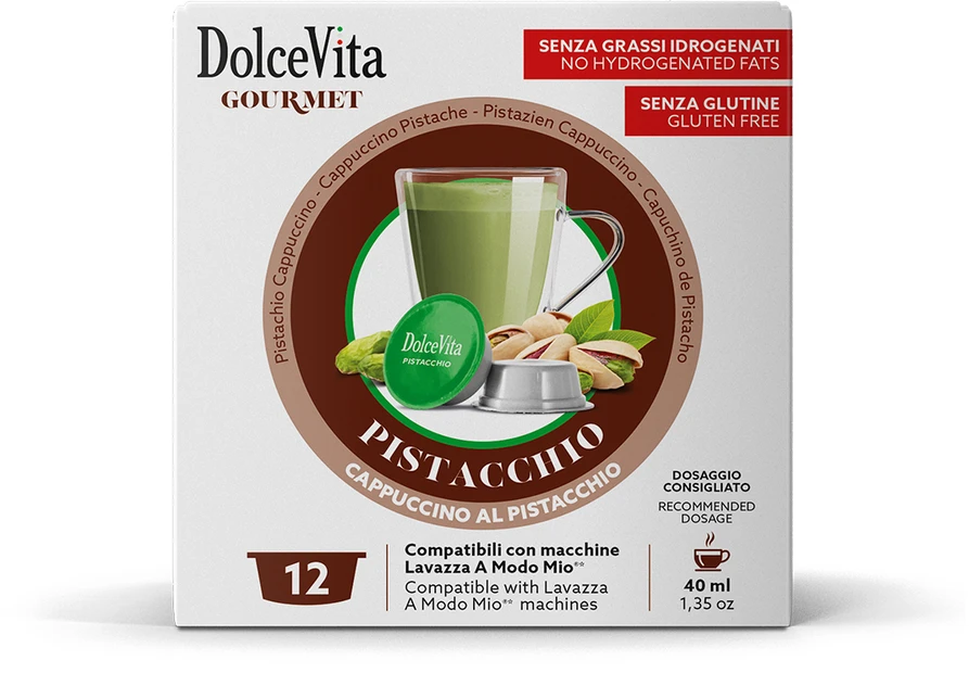 Pistacijų kavos kapsulės PISTACHIO COFFEE, 12 kaps., Dolce Vita, A Modo Mio® aparatams