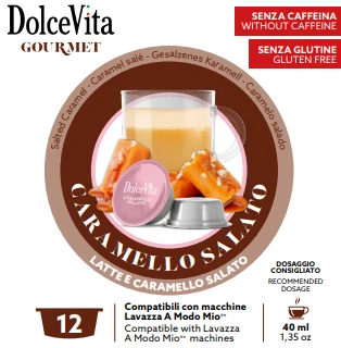Sūrios karamelės kapsulės SALTED CARAMEL, 16 kaps., Dolce Vita, A Modo Mio® aparatams