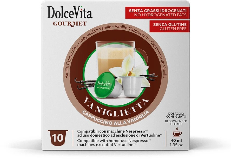 Vanilės skonio kapsulės VANIGLIETTA, 10 kaps., Dolce Vita, Nespresso® aparatams