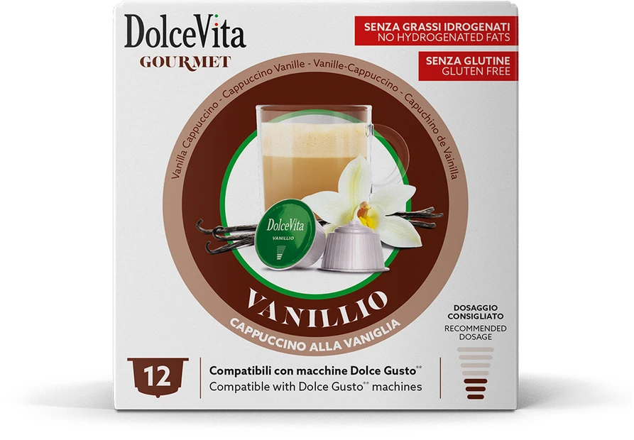 Vanilinės kavos kapsulės VANILLIO, 16 kaps., Dolce Vita, Dolce Gusto® aparatams