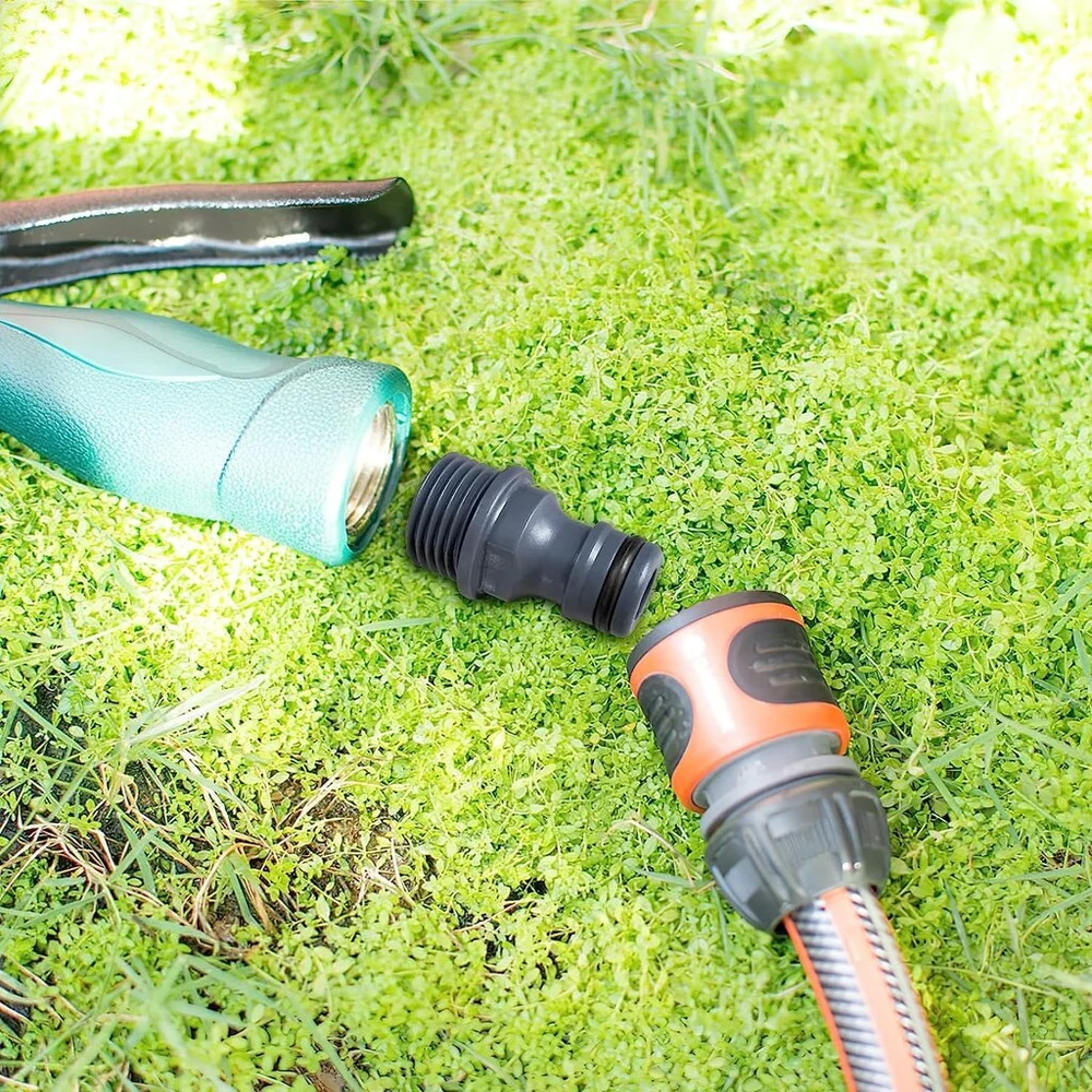 1/2" išorinis sriegis, 2 dalių sodo žarnos čiaupo jungtis, sriegiuotas maišytuvo adapteris, greita jungtis sodo žarnai ir sodo antgaliui