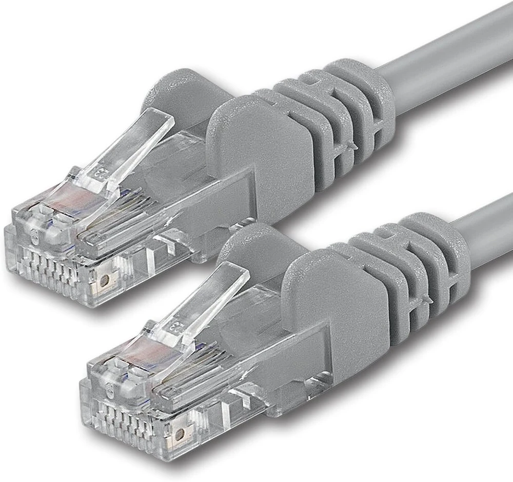 1 m cat 6 ethernet kabelis 1 gigabit / s rj45 lan patch cord, suderinamas su internetu, maršrutizatoriumi, modemu, smart tv, pc ir nešiojamojo kompiuterio jungikliu, pilkas - 1 vnt. - 1 m
