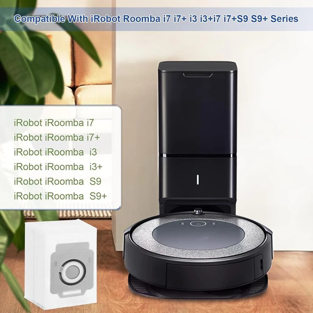 10 dulkių siurblių maišelių, skirtų irobot roomba i7 i7+ i3 i3+ j7 j7+ s9 s9+ clean base, dulkių siurblio siurbimo stočiai, pakaitiniai dulkių maišeliai, didelės talpos pakaitiniai maišeliai, tinkantys dulkių siurblių maišeliai