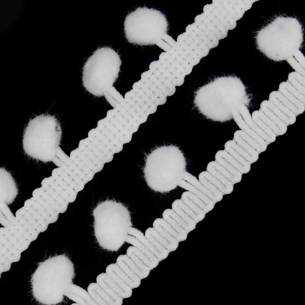 10 mm pom pom apdailos kamuoliukų kutas, juostelė, siuvimo apdaila drabužiams, "pasidaryk pats" amatų namų dekoras, 20 metrų