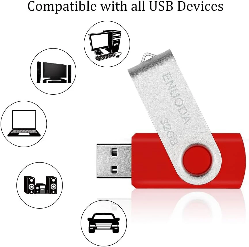 10 vnt. 32 Gb Usb atmintinės, metalinės, skirtingų spalvų