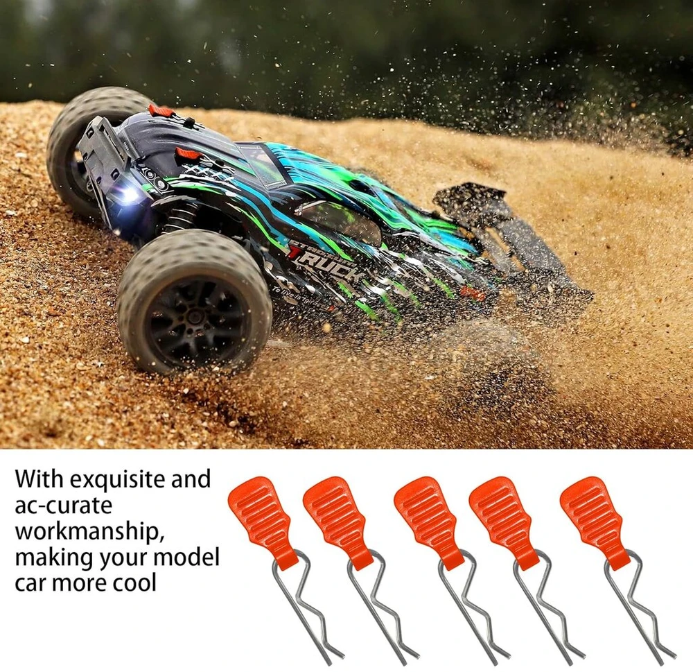 10 vnt. rc kėbulo spaustukų, r tipo kaištis sidabriniai kaiščiai kėbulo spaustukai rc priedai, skirti 1/8 1/10 nuotoliniu būdu valdomo automobilio kėbulo modelio atsarginei daliai