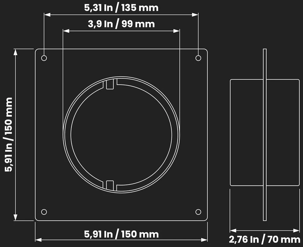 100 mm ortakis jungties flanšas, plastikinis tiesus vamzdžio flanšas šildymo, vėsinimo, vėdinimo sistemai (10 cm)