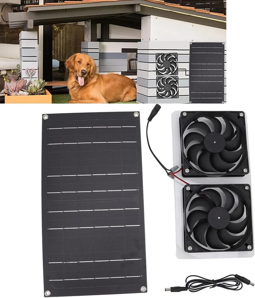 100w saulės panelės ventiliatoriaus rinkinys, saulės energija varomas dvigubas ventiliatorius, vandeniui atsparus nešiojamas saulės ventiliatorius, saulės palėpės ventiliatorius su laidu vištidėms, šiltnamiams, pašiūrėms, naminiams gyvūnams