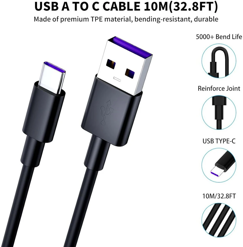 10m Usb-c prailginimo laidas kameroms