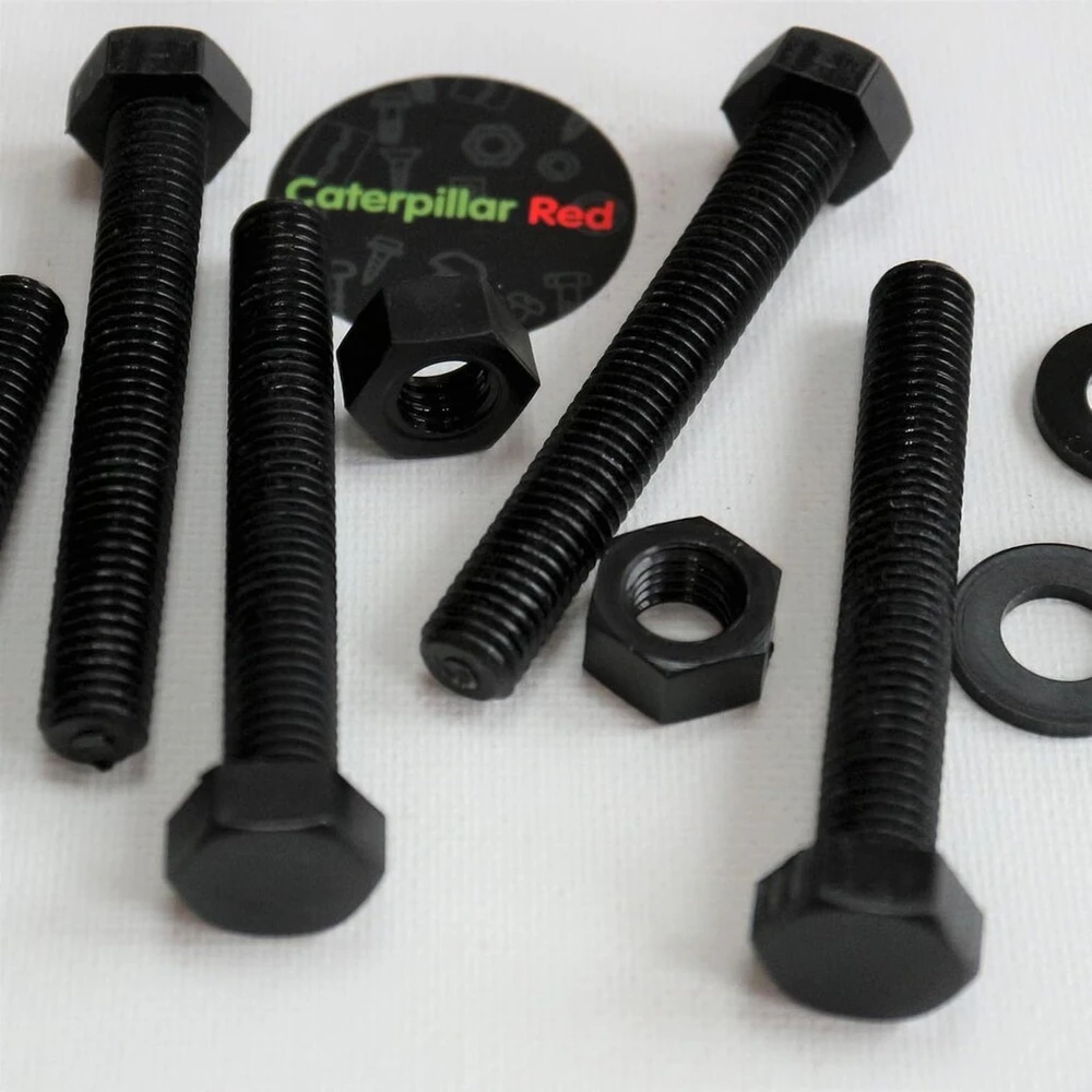 10x šešiabriauniai varžtai juodo plastiko veržlės m10 x 70mm ir nailoniniai varžtai poveržlės juodas nailonas