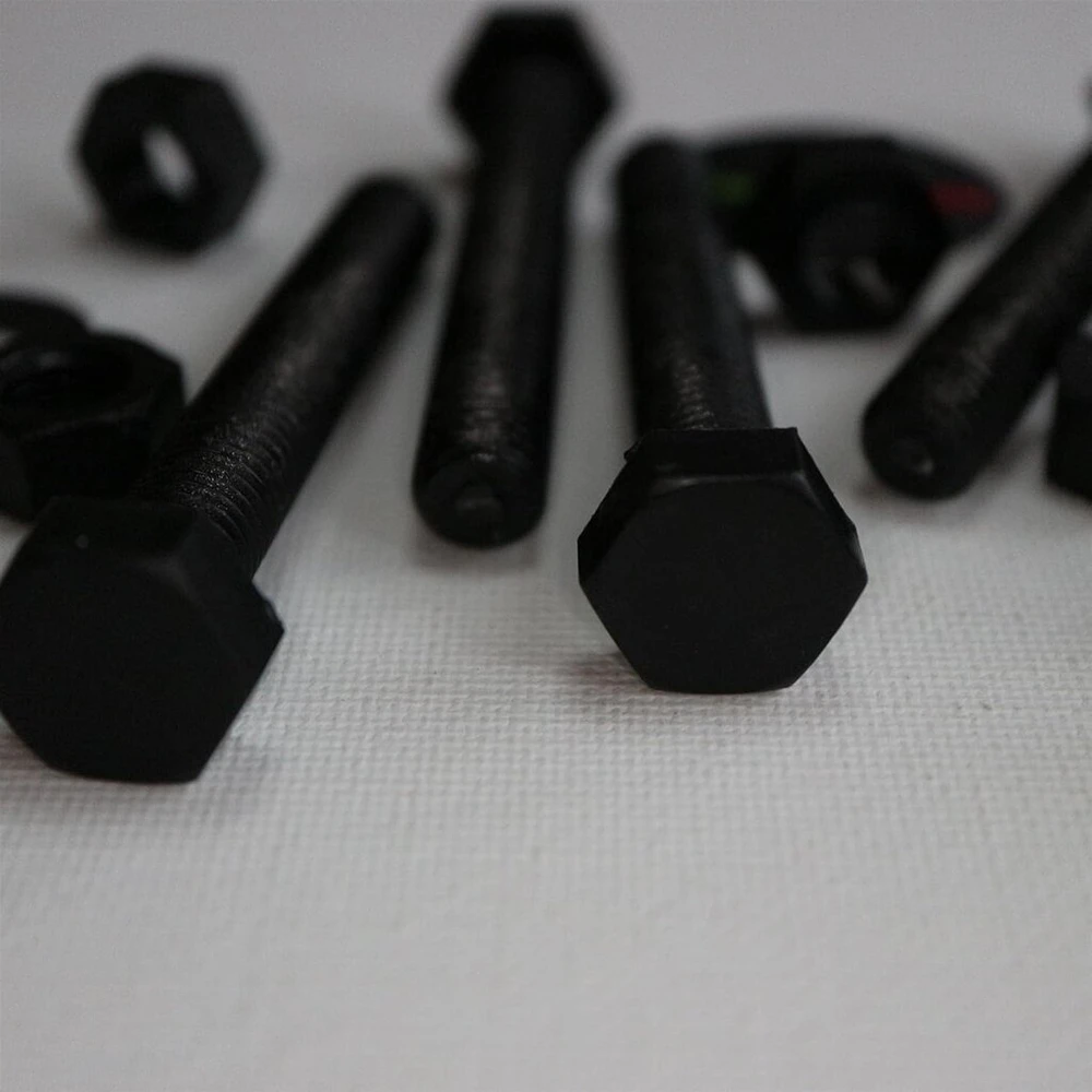 10x šešiabriauniai varžtai juodo plastiko veržlės m10 x 70mm ir nailoniniai varžtai poveržlės juodas nailonas
