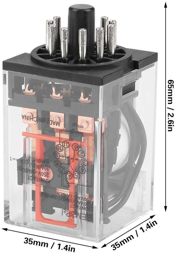 11 kontaktų universalioji relė elektromagnetinė bendrosios paskirties relė Mk3p-i ac 220v