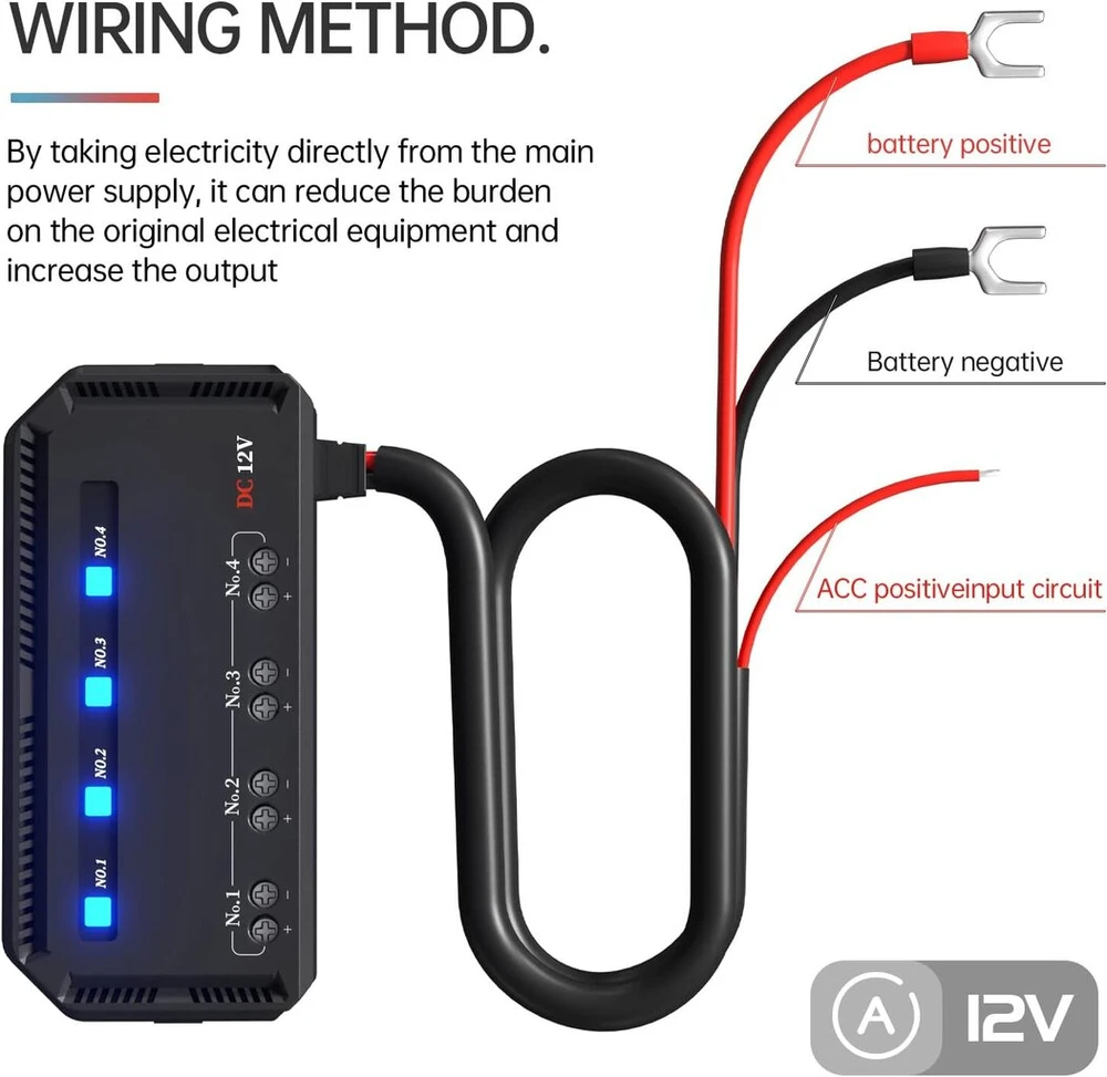 12 V automobilinis saugiklių blokas su rele, universalus 12 V automobilinis saugiklių blokas su led įspėjamuoju indikatoriumi, 4 krypčių saugiklių laikiklis, saugiklių blokas motociklui, automobiliui, sunkvežimiui, priekiniams žibintams, navigacijai, jūri