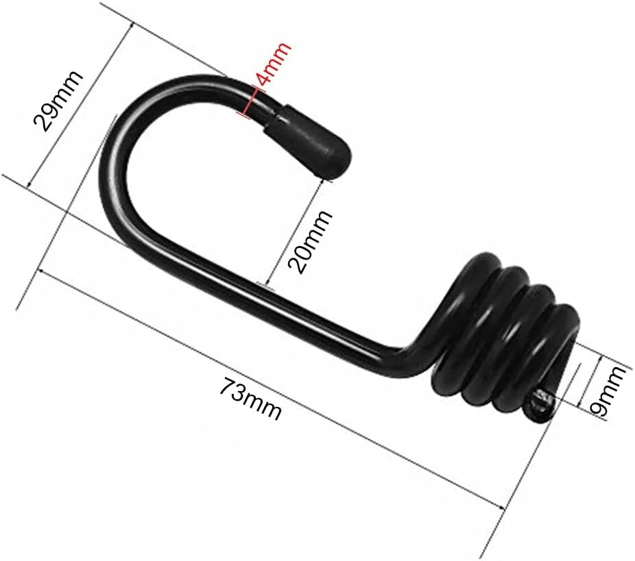 12 vnt. Juodi Spiraliniai Kabliai 8 mm Gumoms