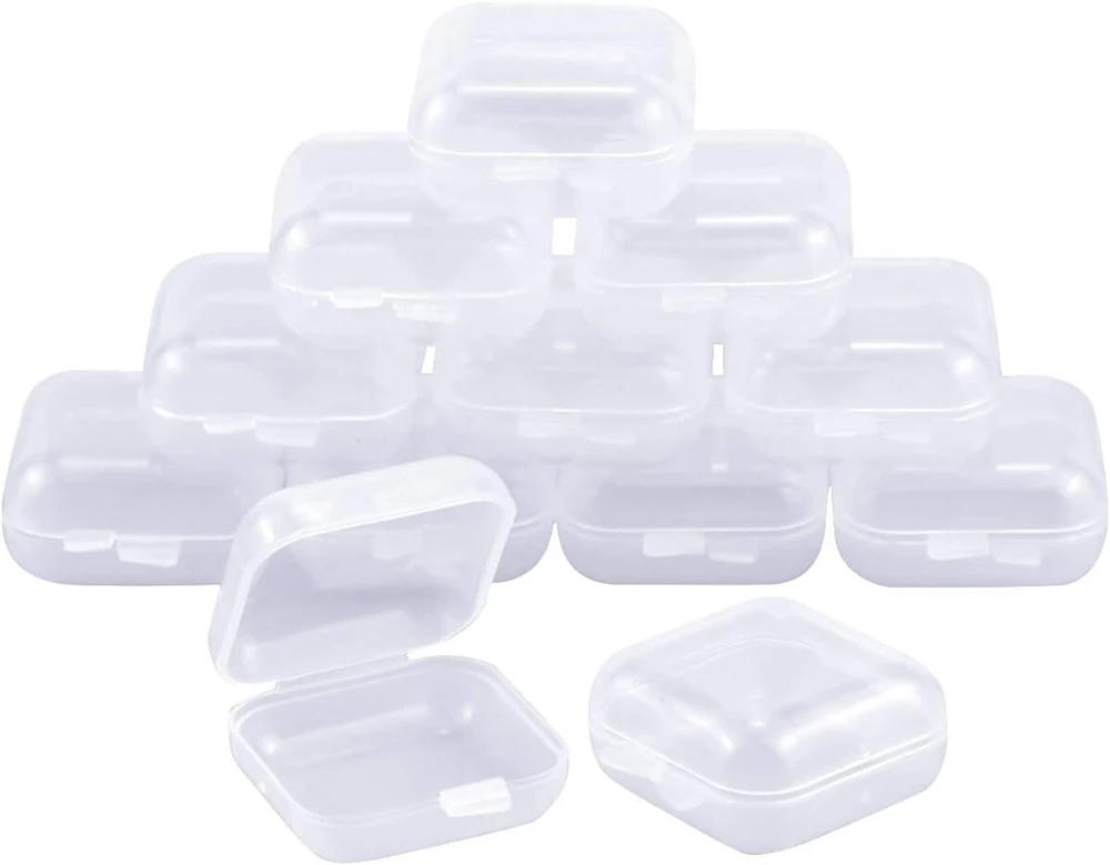 12 vnt. mini plastikinės dėžutės smulkiems daiktams