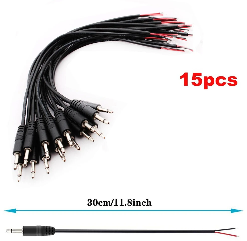 15 vnt. 3.5 mm mono Ts lizdai garso kabelių remontui