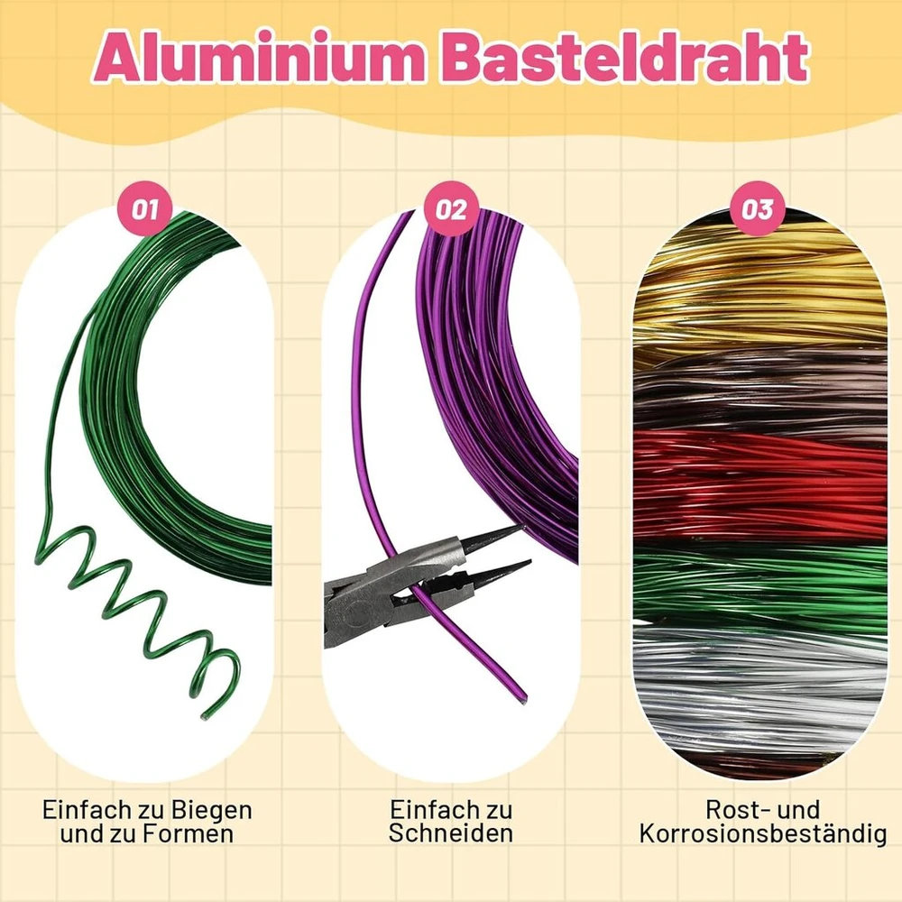 15.5 metrų ruda aliuminio amatinė viela, 16 gabarito 1.5 mm storio skulptūrinė viela, tinkama viela skulptūroms, lanksti metalinė viela lėlių skeletams gaminti, "pasidaryk pats" amatai