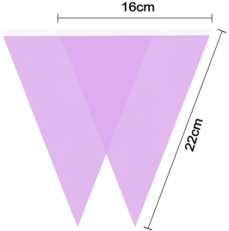 15m/49ft violetinė vėliavėlė, 42 dalių medžiaginių trikampių vėliavėlių girlianda vidaus ir lauko dekoracijoms gimtadieniams, kūdikių sutikimo šventėms, vestuvėms, sodams ir vakarėliams