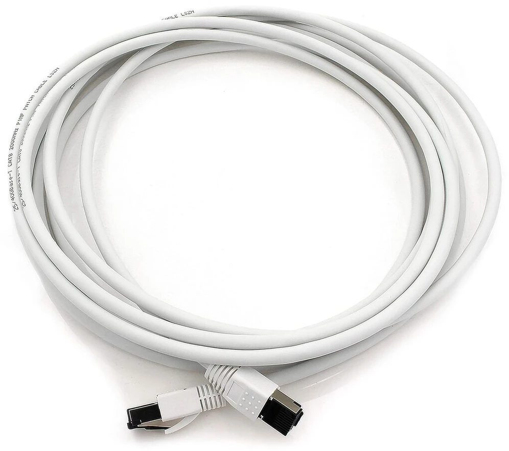 1attack.de 0.25 m Cat 8 tinklo kabelis Cat8 baltas - 1 vnt. Cat.8 Lan 2000 Mhz 40 Gbit/s 40gbase-t Poe+ Patch kabelis Ethernet kabelis Lszh - 1 x 0.25 m baltas