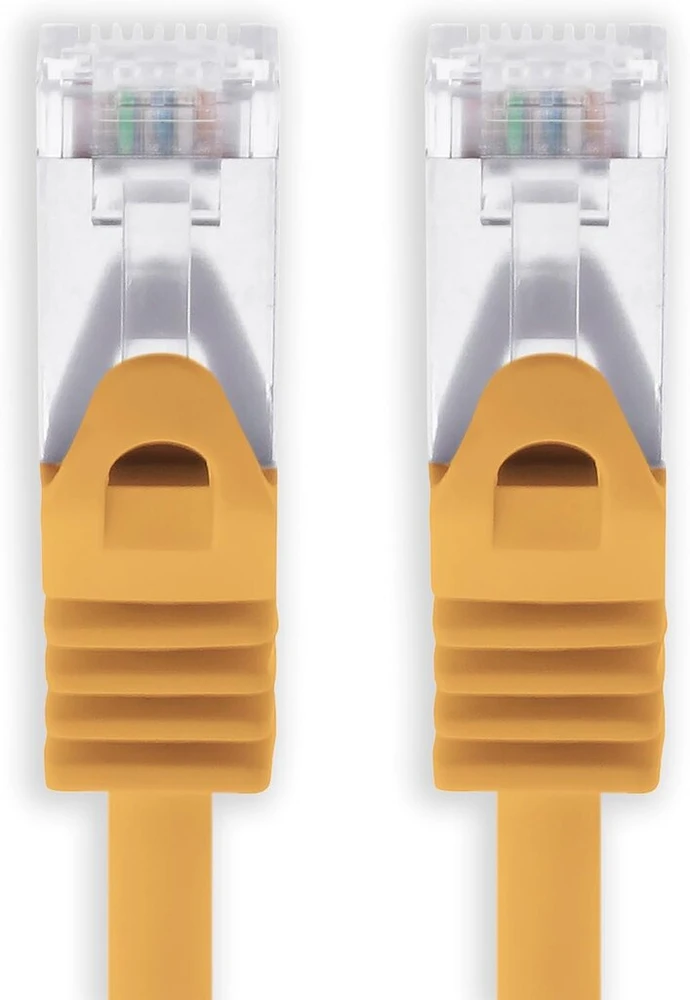 1attack.de 0,25 m - oranžinė - 1 vnt. Cat7 tinklo kabelis Sftp patch kabelis Lan kabelis neapdorotas kabelis 10 Gb/s - 500 Mhz surinktas su 2 Rj45 jungtimis Cat 6a