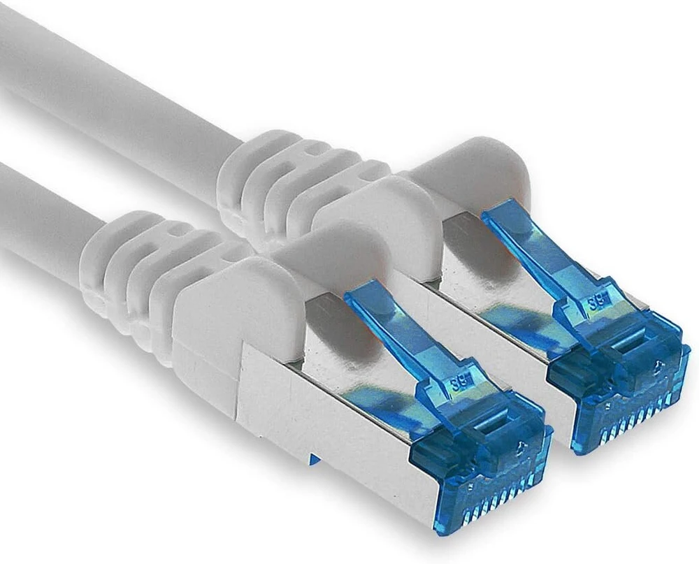 1attack.de 1 x 10 m cat.6 - ethernet gigabit lan tinklo patch kabelis rj45 cat 6 a 10000 mbit s sftp pimf 500 mhz - baltas