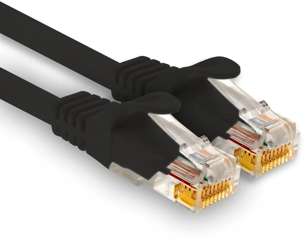 1attack.de - 1 X 5.0m Cat7 Ethernet kabelis 10 Gb/s Lan tinklo jungiklis juodas