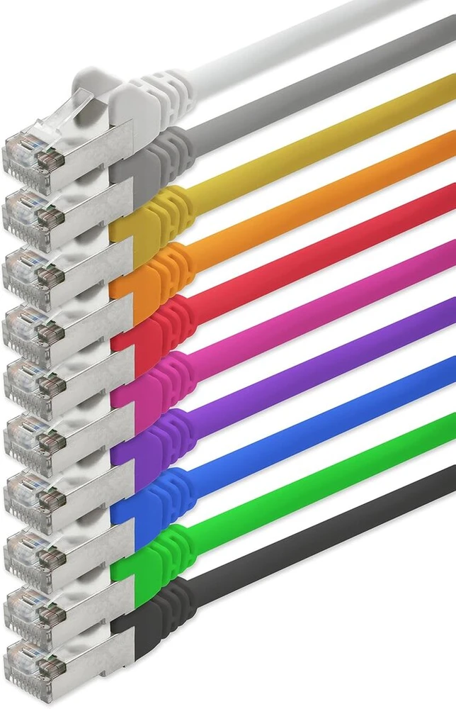 1attack.de 1m - pilkas 5 vnt. Cat.5 e Ftp tinklo kabelių rinkinys Ethernet Lan interneto kabelis Dsl Rj45 kištukinis patch kabelis Cat 5e