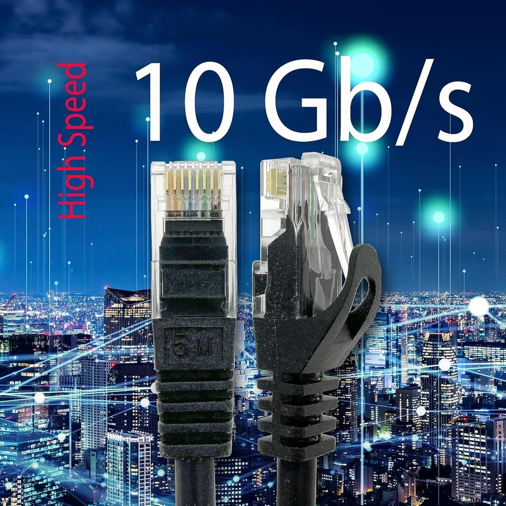 1attack.de - 5 X 2.0m Cat7 Ethernet kabelis 10 Gb/s Lan tinklo jungiklis pilkas