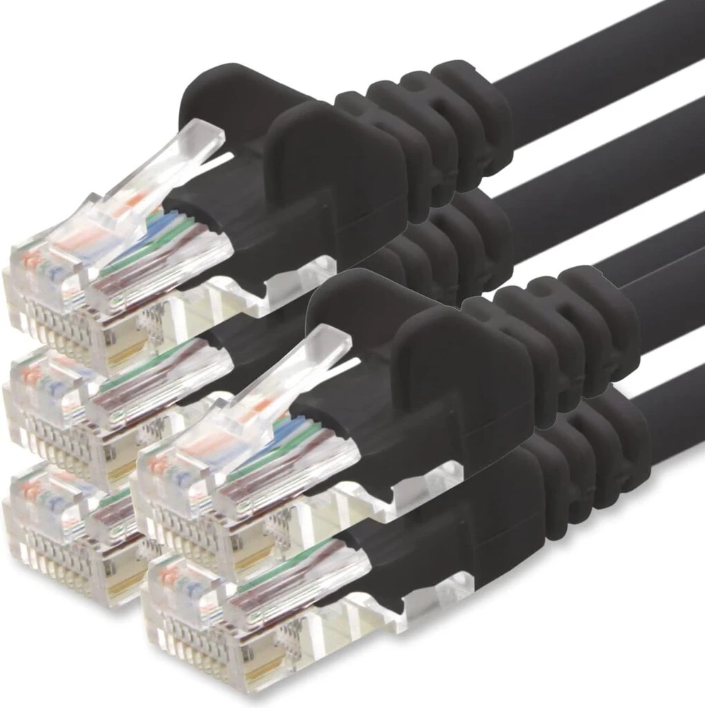 1Attackde Cat6 tinklo kabelis 1000 Mbit/s, 5m, juodas