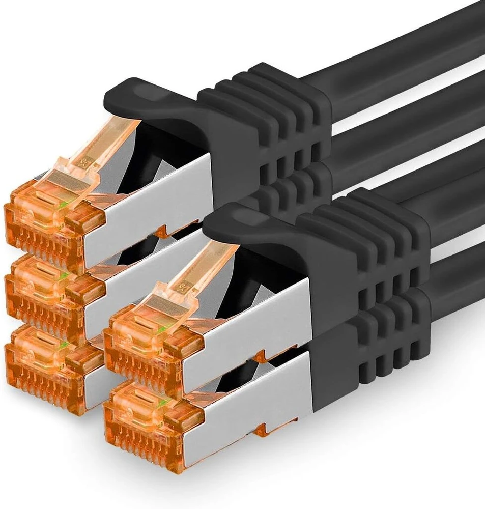 1attack.de Cat.7 tinklo kabelis Cat7 ethernet kabelis patch kabelis tinklo Lan kabelis Cat.7 neapdorotas kabelis 10 gb/s (sftp pimf lszh) rinkinys su rj45 jungtimi cat.6a