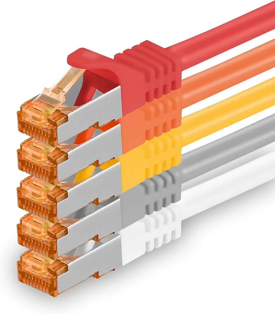 1attack.de Cat.7 tinklo kabelis Cat7 ethernet kabelis Patch kabelis tinklo Lan kabelis Cat.7 neapdorotas kabelis 10 Gb/s (sftp Pimf Lszh) rinkinys su Rj45 jungtimi Cat.6a