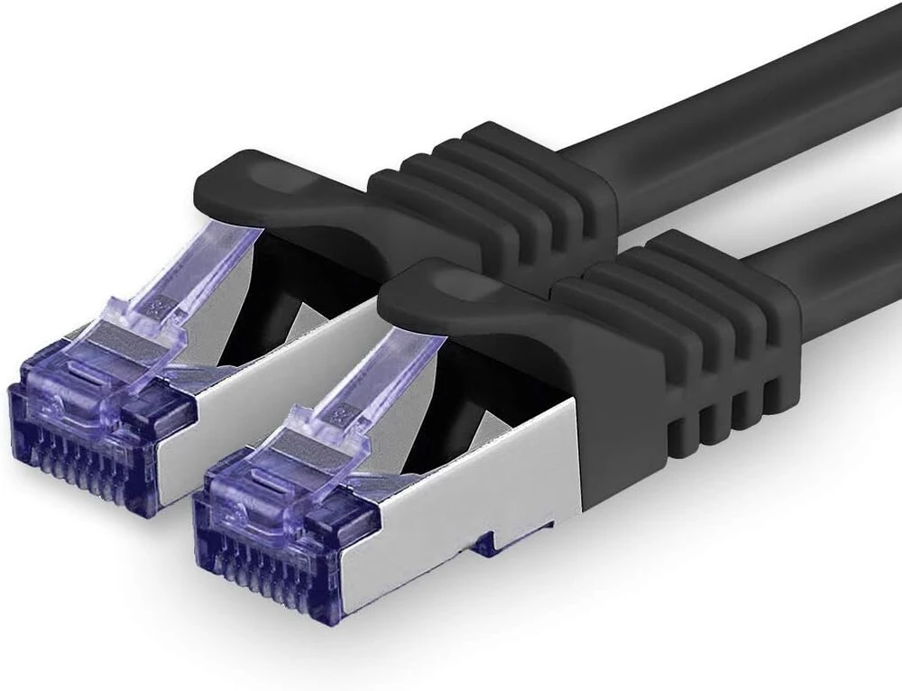 1attack.de Cat.7 tinklo kabelis, Cat7 Poe+ ethernet kabelis, tinklo / interneto / Dsl / modemo / maršrutizatoriaus / šakotuvo pataisos kabelis, Lan kabelis, neapdorotas kabelis, 10 Gb/s (sftp Pimf), rinkinys: pataisos kabelis su Rj 45 jungtimi, Cat.6a