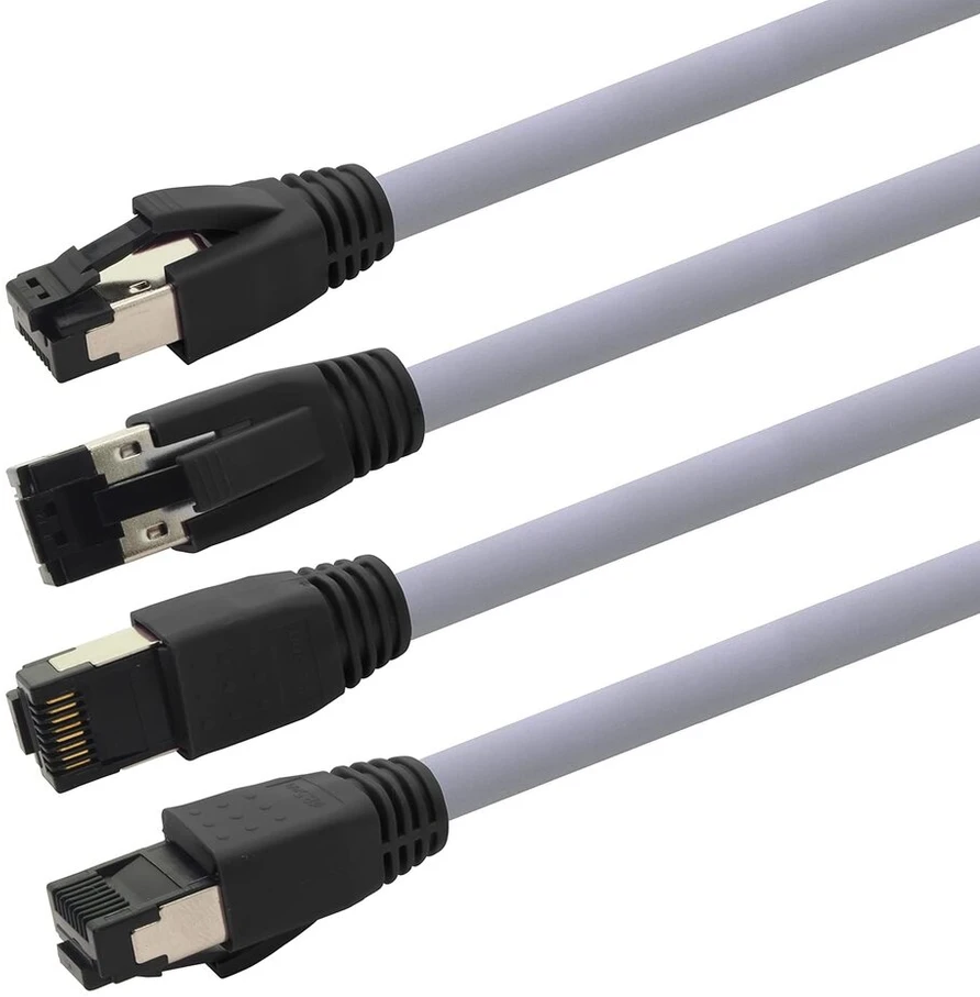 1conn 1.5 m cat8 gigabitinis ethernet tinklo kabelis 40 gb s ftp lszh cat 8 duomenų kabelis rj45 pilkas - 10 vnt. pakuotė, 1.5 m