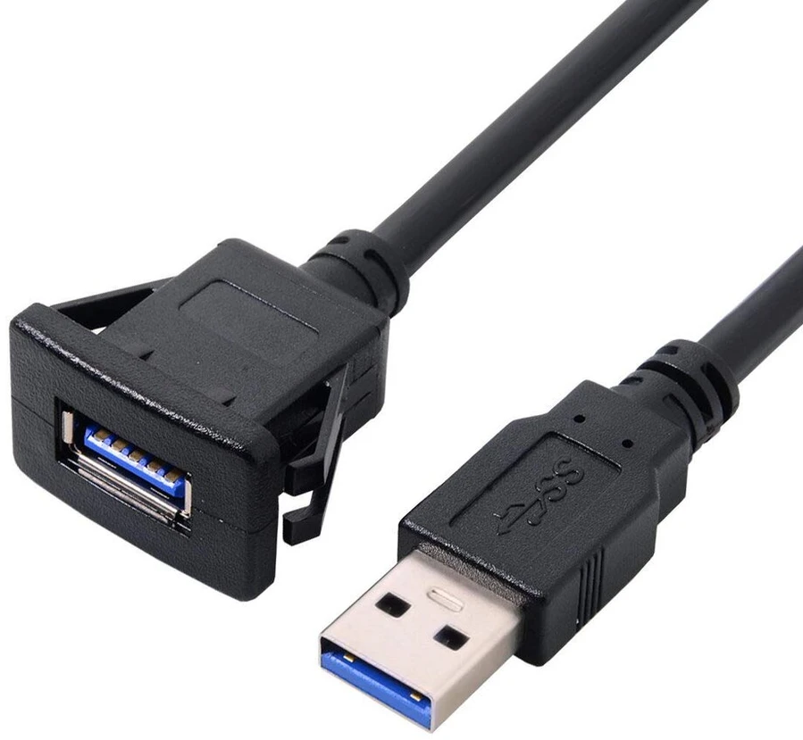 1m atsparus vandeniui vieno usb 3.0 prailginimo fiksatoriaus tipo automobilinis aux kabelis prietaisų skydeliui