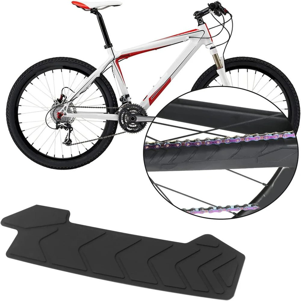 2 dviračio rėmo apsaugų rinkinys, dviračio grandinės apsauga, silikoninis dviračio rėmo apsauginis padėklas, skirtas visų tipų dviračiams, bmx, plento dviračiams, kalnų dviračiams, juodas