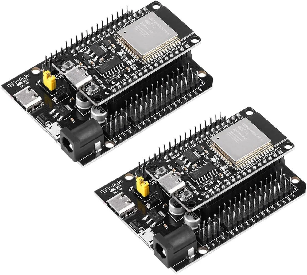 2 rinkiniai Esp32s ir terminalo adapteris Esp32 Wroom 32 kūrimo plokštė Breakout Board, Nodemcu Wlan Wifi Bluetooth Ch340 lustas