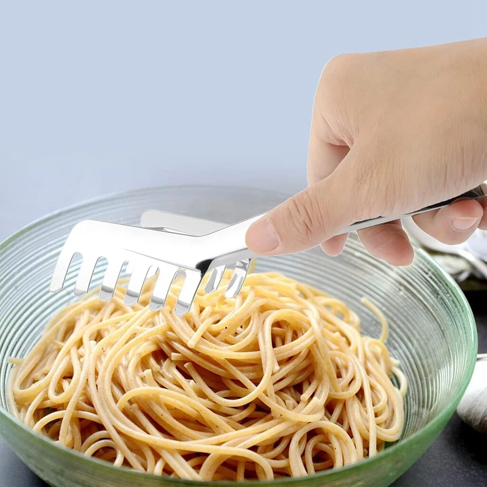 2 vienetų serviravimo žnyplės, žnyplės makaronams, žnyplės smidrams, žnyplės pyragams, virtuvinės žnyplės, žnyplės spagečiams, žnyplės maisto gaminimui, šukų formos makaronams, duonos segtukas, nerūdijančio plieno maisto žnyplės, virtuvė